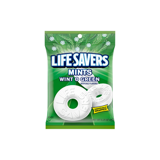 Life Savers 6.25 oz Wint-O-Green Breath Mints Hard Candy - Bag