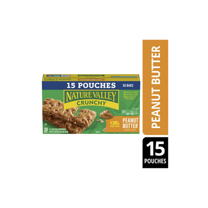 Nature Valley Crunchy Granola Bars, Peanut Butter, 30 Bars, 22.35 OZ (15 Pouches)