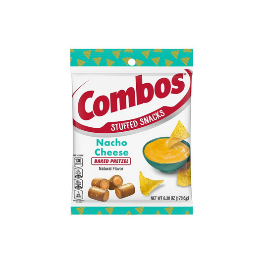 Combos Stuffed Snacks Nacho Cheese Baked Pretzel Snacks 6.3 oz Pack of 2