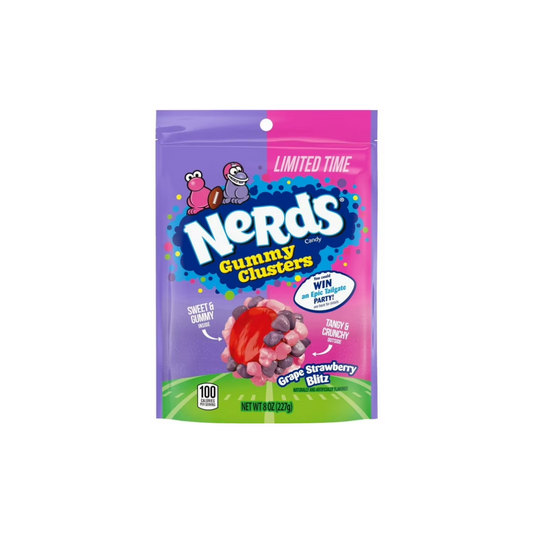 Nerds Grape/Strawberry Gummy Clusters 8 Ounce Stand Up Bag