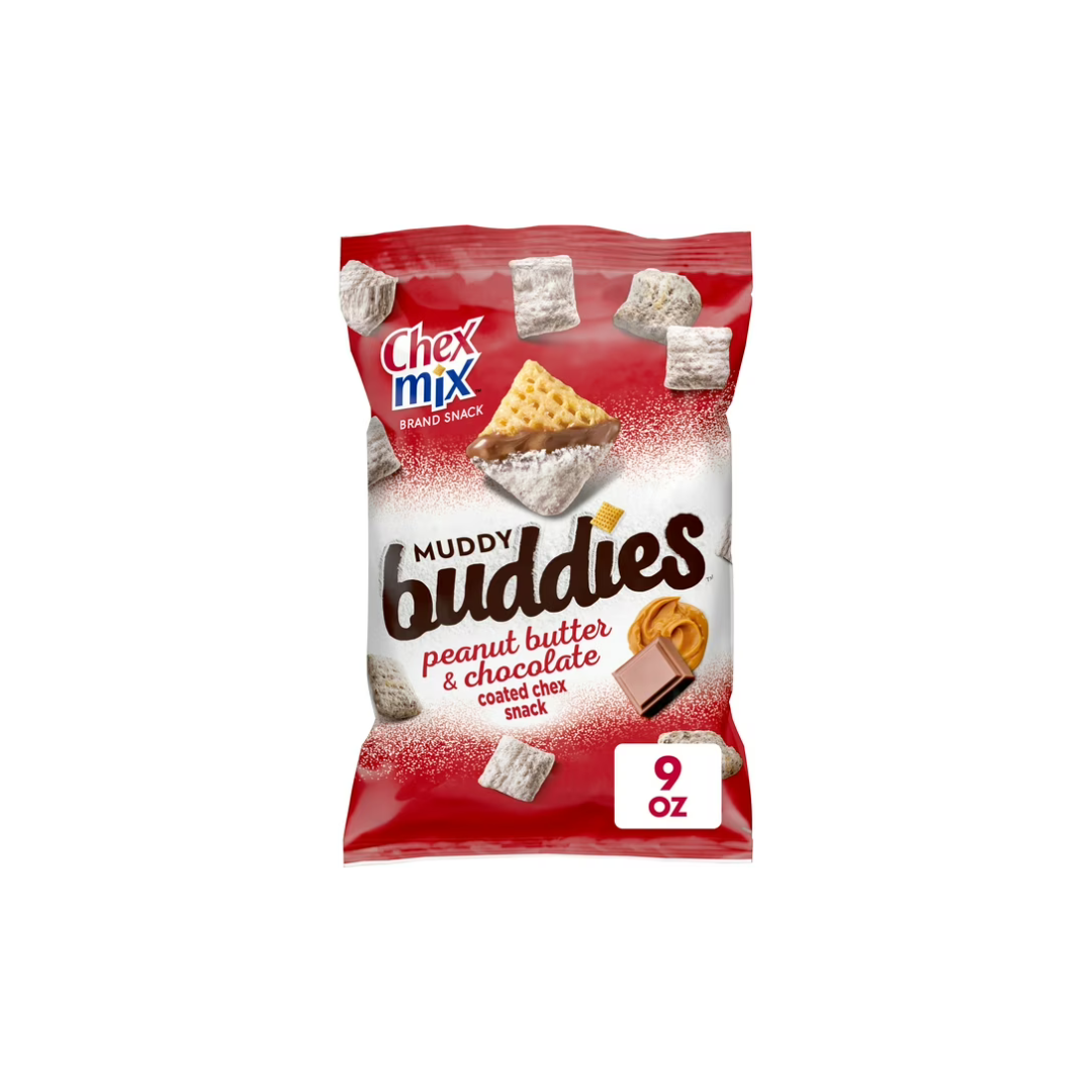 Chex Mix Muddy Buddies, Peanut Butter and Chocolate Snack Mix, 9 oz