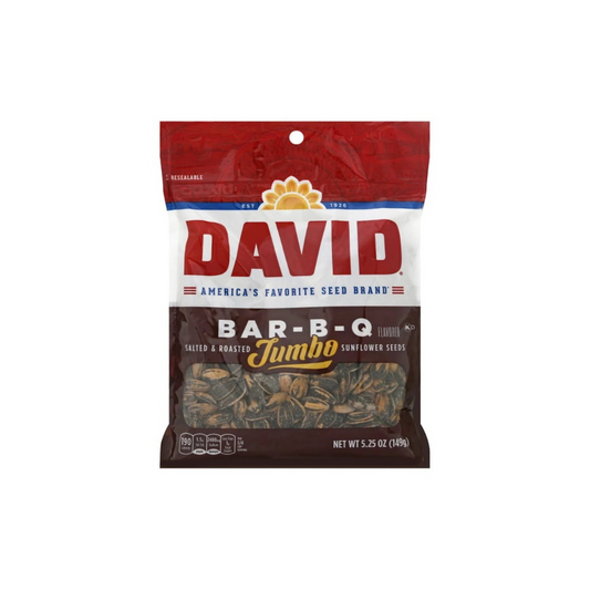 David Jumbo Salted & Roasted Bar-B-Q Flavored Sunflower Seeds 5.25 oz