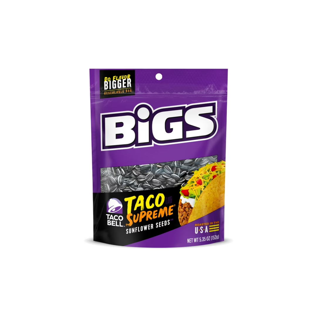 Bigs Taco Bell Taco Supreme Sunflower Seeds, Keto Friendly Snack, Low Carb Lifestyle, 5.35 oz. Bag