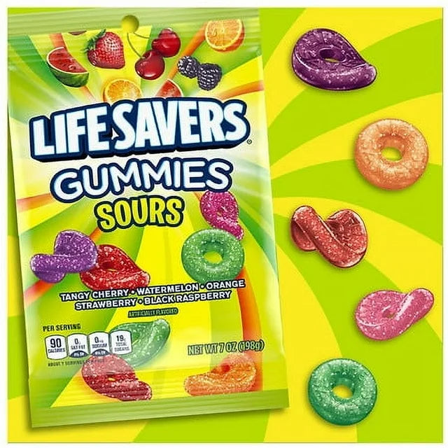 LifeSavers Sour Gummy Candy 5 Flavors Sours 7.0 oz