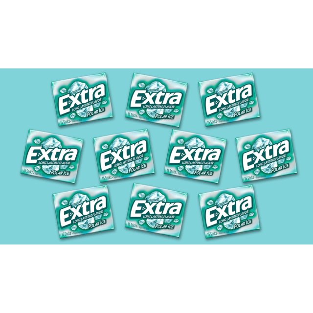 Extra Gum Plen-T-Pak Polar Ice 15 Stick Each ( 10 In A Pack )