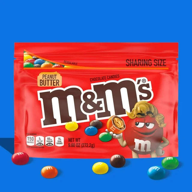 M&M's Peanut Butter Milk Chocolate Candy, Sharing Size - 9 oz Bag